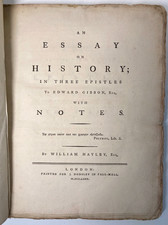 1780 HAYLEY Essay on History EDWARD GIBBON 1st Ed ORIGINAL BOARDS UNCUT picture