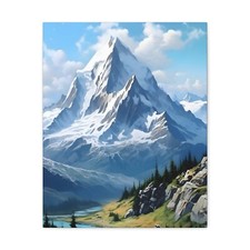 16x20 Canvas Print - Majestic Mountain Peaks, Realistic Nature Art, Wall Art picture