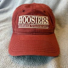 Vintage Indiana Hoosiers Hat The Game The Bar Strapback Cap Crimson Green Brim picture