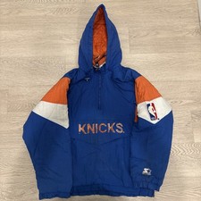 Vtg Rare NBA New York Knicks Starter Puffer Pull Over Jacket Mens Small S picture