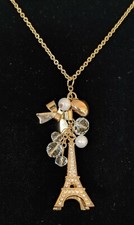 Vintage Paris Eiffel Tower Chunkcharm Necklace by CAPELLI of New York- Rare Find picture