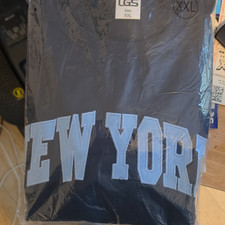 LGS Men's New York City Graphic Print T-Shirt Logo Accent Black/Light Blue 2XL picture