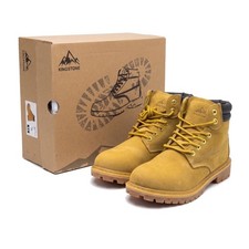 Kingstone Leather Work Boots Water Resistant Rugged Round Toe Construction Shoes picture