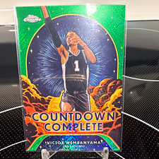 Topps 2024-25 Chrome Victor Wembanyama Countdown Complete #CC-1 Green Refractor picture