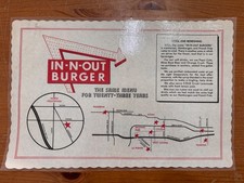 c.1971 IN-N-OUT Burger Lap Mat Early California Location Map Vintage picture
