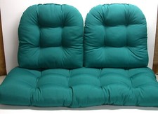 3 Pc Resort Spa Patio Wicker Cushion Set ~ Peacock Ocean ~ 20 x 42 x 4.5 NEW picture