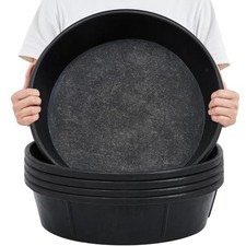 Sadnyy 3Pk Rubber Feeder Pan 12Qt Horse Feed Bucket Dog Goat Chicken Bowl Set picture