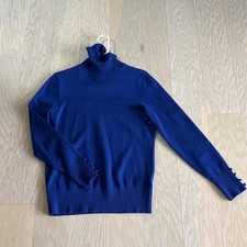 CUPIO LONG SLEEVE TURTLENECK PULLOVER SWEATER  BLUE SIZE M picture