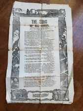 1860s Civil War Era Song Sheet • Broadside Ballad •The Captain with His Whiskers picture