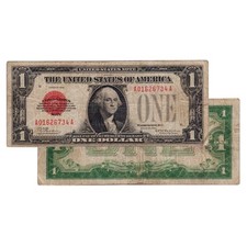 $1 - 1928 Puerto Rico Red Seal Federal Reserve Note Very Good VG picture