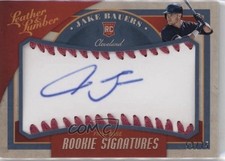 Jake Bauers Rookie Auto 53/75 Leather Lumber COOL Stitches Milwaukee Brewers picture