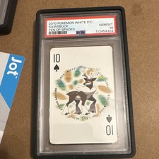 2010 POKEMON WHITE VERSION PLAYING CARDS SAWSBUCK TEN OF SPADES POP7 picture