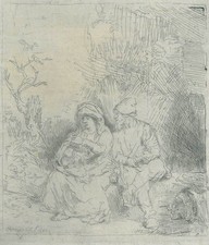 The rest on the flight into Egypt: lightly etched picture