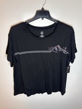 Torrid 2 Happy Camper Mountain Cotton Short Sleeve Crew Tee, Black 2X NWT picture