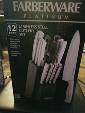 Farberware Platinum 12pc Stainless Steel Cutlery Set FPP12P Black BRAND NEW picture