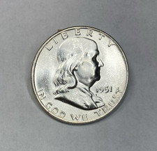 1951-D Franklin Half Dollar Flashy Bright BU++ Key Date picture