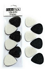 BoloPick Felt Picks for Ukulele, Guitar, and Bass 12 Pack Pick Natural and Black picture