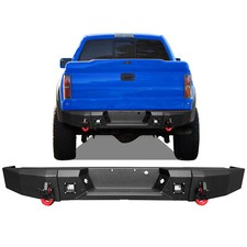MARSITTER For 10-14 Ford F-150 SVT Raptor Steel Rear Bumper W/LED Lights&D-Ring picture