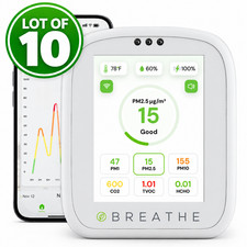 BREATHE Airmonitor Plus 8-in-1 Air Quality Monitor – Lot of 10 – Brand New picture