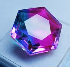 EGL Certified 23.50 Ct Natural Tourmaline Bi-Color Hexagon Fancy Gemstone AAA picture