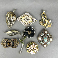 Vintage Brooch Lot 8 Sarah Coventry Pastelli Floral Figural Rhinestone picture
