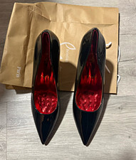 Christian Louboutin Black Patent Leather Pointed Toe Pumps Slip On EU 41 US 9 picture