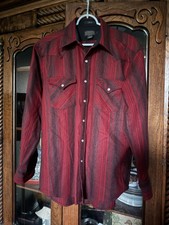 Pendleton Vintage High Grade Western Wear Wool Pearl Snap Shirt Size Medium picture