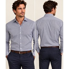 Sonrisa Fior di Cotone Shirt Mens 44 17.5 NWT Made Italy Cotton $355 picture
