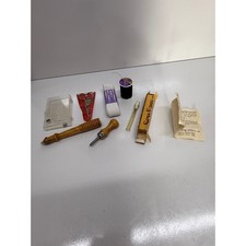 Vintage Sewing Notions Lot So-Easy Seam Ripper Stork Scissors Tracing Wheel Awl picture