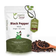 Organic Way Whole Black Pepper - Grinder Refill | Kosher & USDA Certified picture