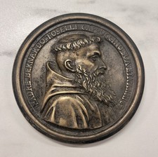 Rare 1768 Italy Padre Bernardo Toselli Capuchin Monastic Bronze Portrait Medal picture