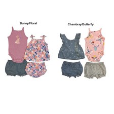 Carter's Baby Girl 4-Piece Mix & Match Sleeveless Tops & Shorts Set picture