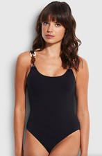 Seafolly Belize Scoopback One-Piece Australia L25327 Womens Swimsuit Size US 10 picture