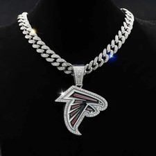 Atlanta Falcons NFL Gold Silver NECKLACE Pendant Bling  Hip Hop 20in Chain Men picture
