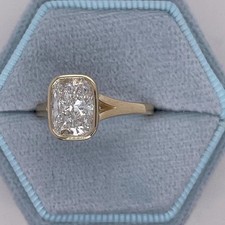 IGI 3ct Cushion Cut EF-VS1 Lab Grown Diamond Engagement Ring  14k Yellow Gold picture