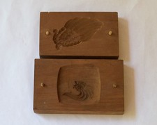 Antique Japanese Kashigata Wagashi Mold Pair, Carved Turtle (Kame) Motifs picture