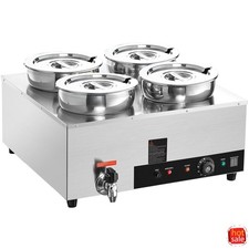 VEVOR Electric Soup Warmer 4 x 7.4QT Stainless Steel 1500W Adjustable Temp picture