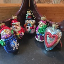 Blown Glass Ornaments Lot off 5 Different Vintage * See Photos For Descriptions  picture