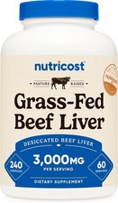 Nutricost Grass Fed Desiccated Beef Liver Capsules 240 Count (Pack of 1)  picture