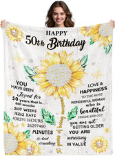 50Th Birthday Gifts for Women, 50Th Birthday Blanket Gift Ideas for Her, Gift fo picture