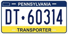 Custom Pennsylvania TRANSPORTER License Plate – Personalized Dealer Plate picture