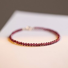 Minimalist 3mm Garnet Bead Healing Meditation Protection Handmade Women Bracelet picture