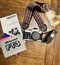 VINTAGE 1977 Nikon Nikkormat FT3 35mm SLR Film Camera w/50 m lens  picture