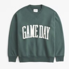NWT Abercrombie Fitch Women's XXS  Game Day Vintage Sunday Crew Green RV $70 NEW picture