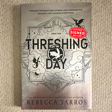Signed Rebecca Yarros THRESHING DAY autograph first printing hardcover book picture