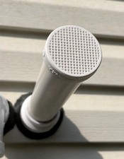 New All Plastic PVC Pipe Mesh Vent Cap, Various Sizes, Fits on Outside of Pipe picture