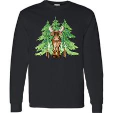 Inktastic Alaska Moose And Trees Long Sleeve T-Shirt States Boodlebug Home Pines picture