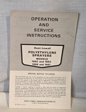 Vintage Root-Lowell Polyethylene Sprayers Manual Models 1992 1993 1996 1997 1998 picture
