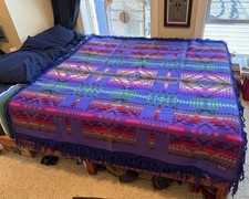 Pendleton Purple Wool Fringed Shawl Blanket 76