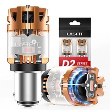 2Pc LASFIT 1157 BAY15D 1158 1493 Red LED Brake Tail Light Bulbs Anti Hyper Flash picture